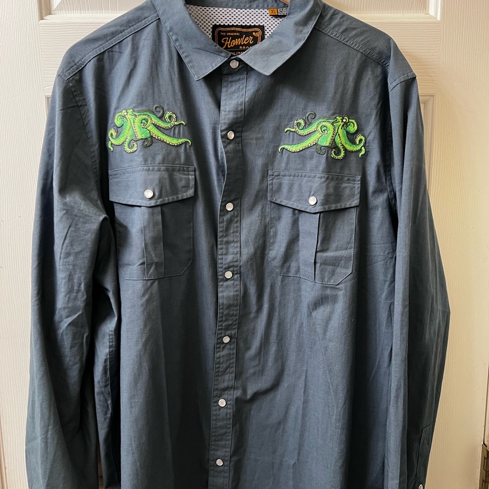 Howler Brothers Blue Gaucho Snapshirt